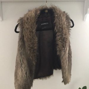 Express faux fur vest